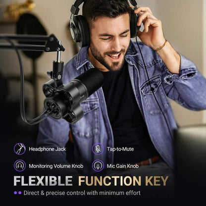 FIFINE K688Neo USB/XLR Dynamic Podcast Microphone – Pro Mic, Mute & Monitor for Streaming, Gaming, Vocal & Music Recording Audio, for PC Smartphone Mixer, Boom Arm