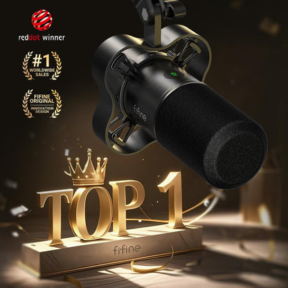 FIFINE K688Neo USB/XLR Dynamic Podcast Microphone – Pro Mic, Mute & Monitor for Streaming, Gaming, Vocal & Music Recording Audio, for PC Smartphone Mixer, Boom Arm