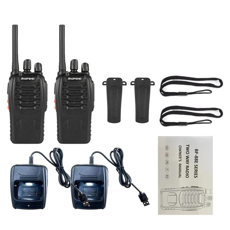 Baofeng 888S Walkie Talkie, Rechargeable Walkie Talkies Long Range with Earpieces, Professional Radio Handheld Two Way Radio with Li-Ion Battery & Charger Included