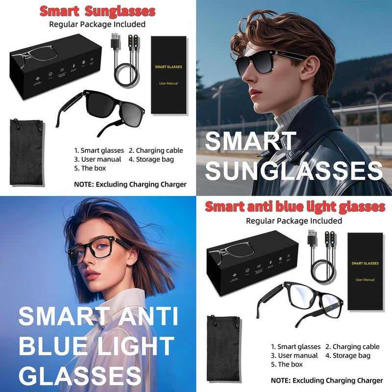 LFEBEE Smart Glasses, 1 Count Wireless-Compatible Smart Glasses with Voice Control, UV Protective Glasses for Outdoor Sports