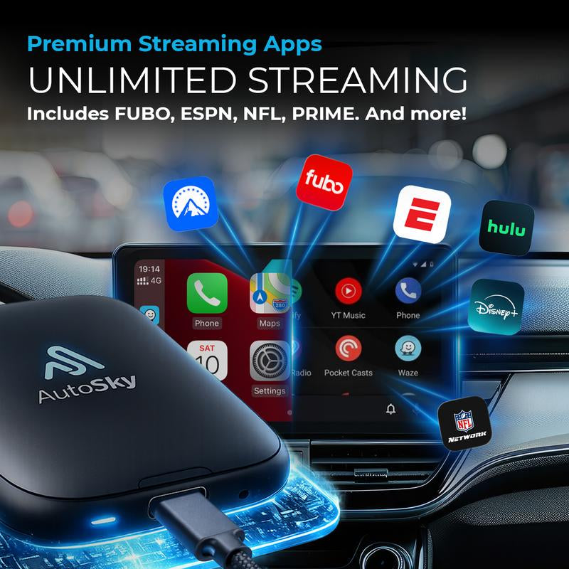 Autosky Ai Box Lite Flex - Transform Your Car'S Dashboard Screen into an Entertainment Hub