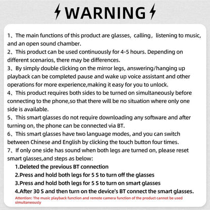 LFEBEE Smart Glasses, 1 Count Wireless-Compatible Smart Glasses with Voice Control, UV Protective Glasses for Outdoor Sports