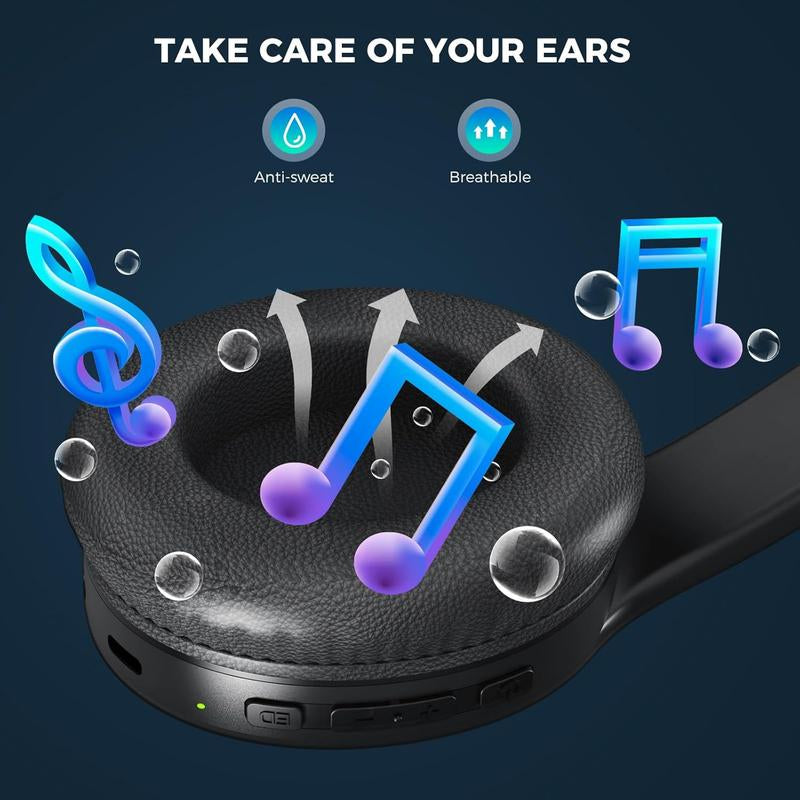 VANOTOM Wireless Headphone, Foldable Bluetooth Headphones over Ear, Wireless Headset for Gaming, Phones, Computers, Electronics Audio Headphone Halloween Christmas Gift Earbud