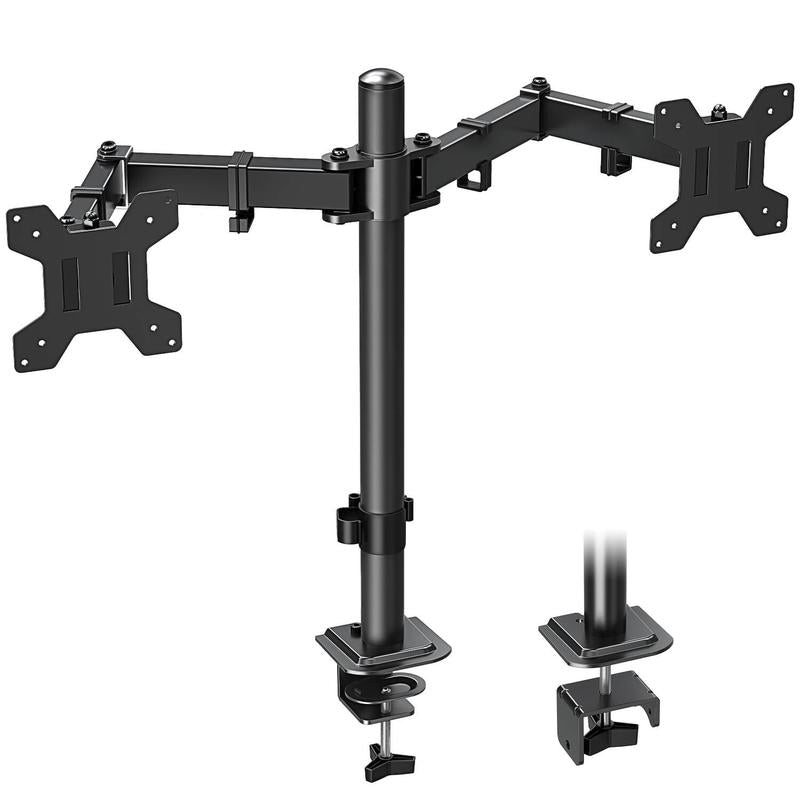 MOUNTUP 17"-32" Dual Monitor Desk Mount, Max 27" for Curved Screens, Each Hold up to 19.8Lb, VESA 75X75Mm or 100X100Mm, Fully Adjustable Dual Monitor Arm for 2 LCD Screens, Dual Monitor Stand with C-Clamp and Grommet Base MU0002