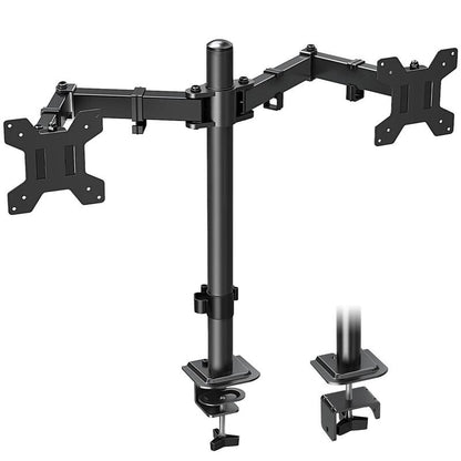 MOUNTUP 17"-32" Dual Monitor Desk Mount, Max 27" for Curved Screens, Each Hold up to 19.8Lb, VESA 75X75Mm or 100X100Mm, Fully Adjustable Dual Monitor Arm for 2 LCD Screens, Dual Monitor Stand with C-Clamp and Grommet Base MU0002