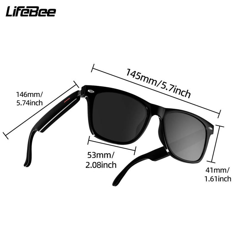 LFEBEE Smart Glasses, 1 Count Wireless-Compatible Smart Glasses with Voice Control, UV Protective Glasses for Outdoor Sports