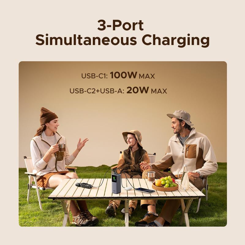 UGREEN Nexode Power Bank 20000Mah 165W with Built-In Retractable USB C Cable Laptop Travel Portable Charger, 100W Input, Fast Charging for Macbook Pro/Air/Iphone 17 16/Ipad Pro/Galaxy S25 Ultra/Dell/Hp and More ,Tiktokshopjumpstartsale